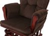 Relaxsessel HWC-C76, Schaukelstuhl Sessel Schwingstuhl mit Hocker Stoff Cord 320g/m² Öko-Tex ~ braun Gestell dunkel Bild 5