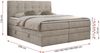 Boxspringbett mit Kopfteil und Topper, Polsterbett - LUKA-KING - 180x200cm - Beige Stoff - H4 Bild 5