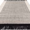 Flachgewebter Wollteppich | Teppich aus Wolle mit Fransen | Pflegeleichter Wollteppich | Korbmuster-Optik | Schwarz-Weiß, 120x170 cm, 4mm Florhöhe | PISA Kollektion von Kadima Design Bild 3