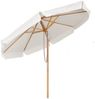 Sekey Sonnenschirm Ø 300 cm Sonnenschirm Holz Gartenschirm Knickbar, Sonnenschutz UPF 50+, LxB: 300,00x300,00 cm, Runder Terrassenschirm mit Volant Bild 2