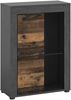 xonox. home Wohnen Jam X8BB4T40 Vitrine Glasvitrine Dekoschrank Glas-Kommode in Old Wood/Matera Nachbildung, ca. B/H/T: 60 x 86 x 35 cm Bild 4