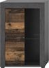 xonox. home Wohnen Jam X8BB4T40 Vitrine Glasvitrine Dekoschrank Glas-Kommode in Old Wood/Matera Nachbildung, ca. B/H/T: 60 x 86 x 35 cm Bild 5
