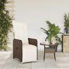 vidaXL Gartensessel Verstellbar mit Kissen Braun Poly Rattan 365696 Bild 3