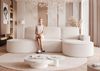 Ecksofa Schlafsofa Sofa ARLET in Stoff Abriamo Creme Ottomane Rechts Bild 2