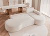 Ecksofa Schlafsofa Sofa ARLET in Stoff Abriamo Creme Ottomane Rechts Bild 4