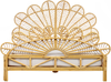 Bett mit Lattenrost FLORENTINE 160 x 200 cm Rattan Heller Holzfarbton Bild 5