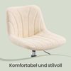 VASAGLE Schminkstuhl, Stizhocker, 65,5-77,5 cm höhenverstellbar, Barhocker, drehbar, PU-Bezug, weiß Bild 4