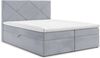 AX LIVING Boxspringbett 160x200 Bratton Hellgrau mit Bettkasten Topper Bild 2