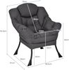 Sessel modern Relaxsessel mit Armlehnen & Seitentasche Freizeitsessel aus Polyestergewebe Ohrensessel für Wohnzimmer Grau Bild 3