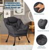 Sessel modern Relaxsessel mit Armlehnen & Seitentasche Freizeitsessel aus Polyestergewebe Ohrensessel für Wohnzimmer Grau Bild 4