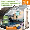 KESSER® Ampelschirm mit LED Solar inkl. Abdeckung mit Kurbelvorrichtung, UV-Schutz, Aluminium beige, Ø 300 cm Bild 4