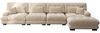 Modulares Ecksofa,L-förmiges Couch Set für Wohnzimmer 4-Sitzer Komfortable Cloud Couches mit beweglichem Ottoman DIY-Kombination,Chenille,Hellbraun, Bild 4