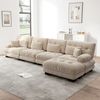 Modulares Ecksofa,L-förmiges Couch Set für Wohnzimmer 4-Sitzer Komfortable Cloud Couches mit beweglichem Ottoman DIY-Kombination,Chenille,Hellbraun, Bild 2