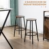 HOMCOM Barhocker Barstühle mit Fußstütze (Tresenstuhl, 2 St, Tresenhocker), Braun+Schwarz 42 x 42 x 65 cm Bild 4