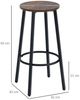 HOMCOM Barhocker Barstühle mit Fußstütze (Tresenstuhl, 2 St, Tresenhocker), Braun+Schwarz 42 x 42 x 65 cm Bild 3
