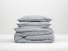 Zo! Home Cotton Bettwäsche 135x200 cm Lino Denim Drift blaugrau meliert uni Bild 2