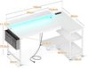Gaming Schreibtisch L Form LED 120x80cm Eckschreibtisch Weiß mit Regal Bild 3
