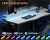 Gaming Schreibtisch L Form LED 120x80cm Eckschreibtisch Weiß mit Regal Bild 4