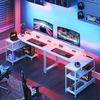 Gaming Schreibtisch L Form LED 120x80cm Eckschreibtisch Weiß mit Regal Bild 2