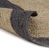 vidaXL Teppich Handgefertigt Jute mit Dunkelgrauem Rand 150 cm 133679 Bild 2