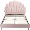 Vente-unique - LIVAYA Bett SamtStoff Puderrosa - B 215 cm x H 150 cm x L 187 cm Bild 4