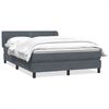 vidaXL Boxspringbett mit Matratze Dunkelgrau 160x210 cm Samt 3317446 Bild 2