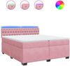 vidaXL Boxspringbett mit Matratze Rosa 200x200 cm Samt 3288713 Bild 2