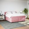vidaXL Boxspringbett mit Matratze Rosa 200x200 cm Samt 3288713 Bild 5