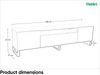 MEBLINI TV-Schrank 200cm Lang - Fernsehschrank - TV Lowboard Industrial - Unterschrank für Fernseher - TV-Unterschrank - TV-Schrank - NOEMI - 200x41x53cm - Schwarz Matt Bild 5