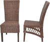 Rattanstühle/Esszimmerstühle 2er-Set, handgeflochten, braun, inkl. Kissen schwarz Bild 4