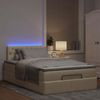 vidaXL Ottoman-Bett mit Matratze & LEDs Creme 120x200 cm Stoff 3312386 Bild 3