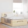 vidaXL Ottoman-Bett mit Matratze & LEDs Creme 120x200 cm Stoff 3312386 Bild 4