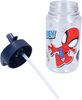 Spiderman Kinder Trinkflasche mit Strohhalm transparent 450 ml und praktischem Tragegriff Bild 5