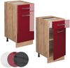 Küchenunterschrank Fame-Line Bordeaux Hochglanz 40 cm ohne Arbeitsplatte Vicco Bild 5