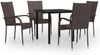 vidaXL 5-tlg. Garten-Essgruppe Braun und Schwarz 3099384 Bild 2