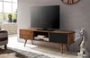 Wohnling 'Repa' TV-Lowboard, Massivholz Sheesham, Landhausstil, 2 Türen & 1 Fach, HiFi-Regal, braun/schwarz, 45 x 35 x 140 cm Bild 3