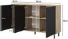 Kommode 3-Türig, Aufbewahrungsschrank, Sideboard, 150 cm, Artisan/Schwarz, Loft-Design, Masimo, 98 x 40 x 150 cm Bild 2
