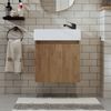 Roomart MINI-50 Badmöbel Set– 2-teiliges Badezimmermöbel Set - Waschbecken mit Unterschrank - H 45 x B 25 x T 49 cm • Eiche Bild 3