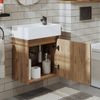 Roomart MINI-50 Badmöbel Set– 2-teiliges Badezimmermöbel Set - Waschbecken mit Unterschrank - H 45 x B 25 x T 49 cm • Eiche Bild 2