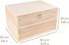 Creative Deco Holzkiste Natur mit Deckel und Schloss, Erinnerungsbox Baby Groß Holzbox mit Deckel Unlackiert Kasten Bild 1