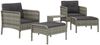 vidaXL 5-tlg. Garten-Lounge-Set mit Kissen Grau Poly Rattan 319682 Bild 3