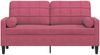 vidaXL 2-Sitzer-Sofa mit Zierkissen Weinrot 140 cm Samt 3278223 Bild 3