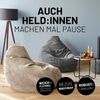 Lumaland Sitzsack GIANT Cord Sitzsack Stabile Lehne ideal fürs Gaming, verdeckter Reißverschluss, trendig & Gemütlichkeit vereint Bild 4