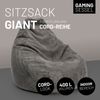 Lumaland Sitzsack GIANT Cord Sitzsack Stabile Lehne ideal fürs Gaming, verdeckter Reißverschluss, trendig & Gemütlichkeit vereint Bild 3