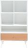 Bücherregal mit Schublade Reyljand 120x70x40 cm Weiß/Teakoptik [en. casa] Bild 4