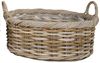 Natur Rattankorb NORDERNEY Kubu Grey ca. 50cm Pflanzkorb Griffe Übertopf Korb Bild 5