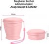 FOUORTUNATE-BEE Thermobecher Faltbarer Silikonbecher 260 ml – mit Deckel, wiederverwendbar, Tragbarer Reisebecher für Camping, Picknick, Büro und unterwegs Bild 2