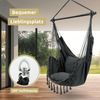 Hängesessel Indoor ohne Gestell MELA - Mit Kuscheldecke & Bücherfach | Hängestuhl mit Kissen Hängeschaukel Outdoor bis 120kg, Anthrazit Bild 3