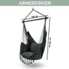 Hängesessel Indoor ohne Gestell MELA - Mit Kuscheldecke & Bücherfach | Hängestuhl mit Kissen Hängeschaukel Outdoor bis 120kg, Anthrazit Bild 2