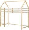Vente-unique - TARZIA Bett Holz, Platte Beige - B 96,5 cm x H 200,5 cm x L 197,5 cm Bild 3